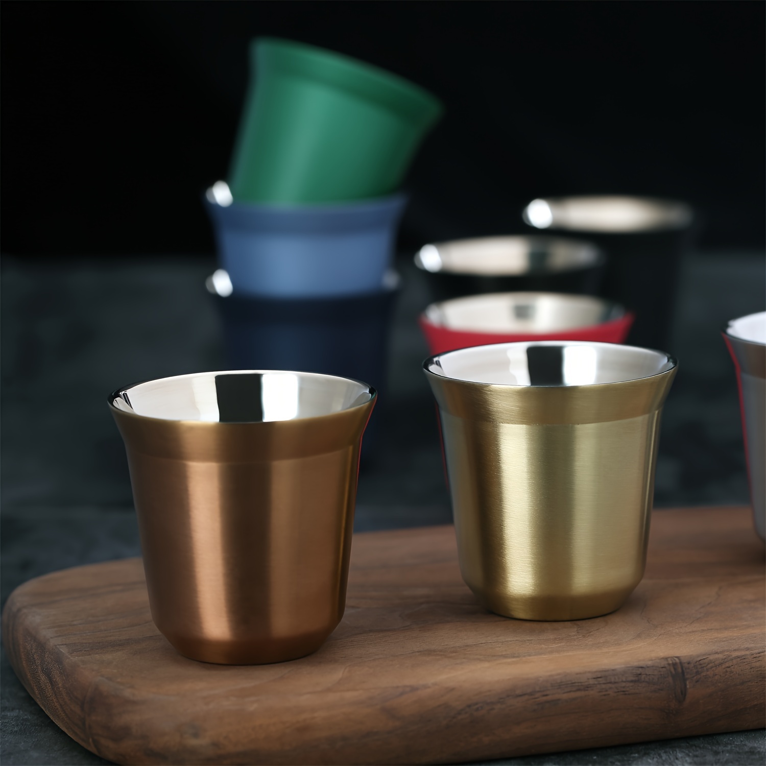 1pc double walled espresso coffee cup stainless steel espresso cup small coffee cup