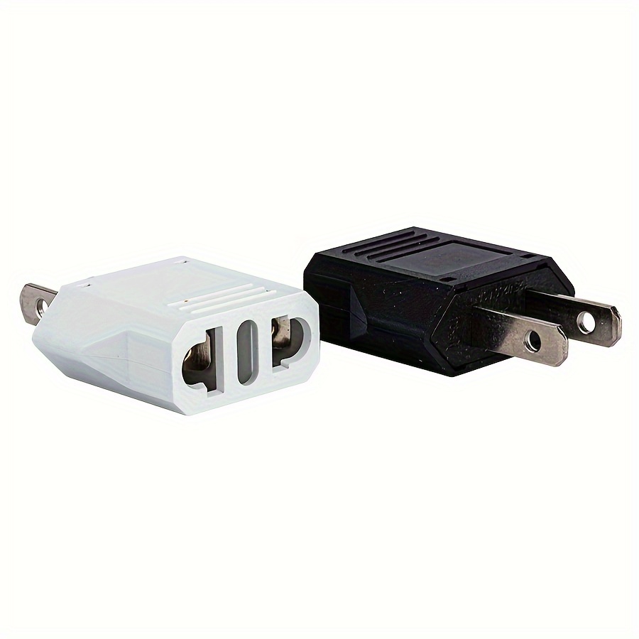 

2pcs Eu To Us Plug Adapters - White & Black For Europe To Usa, Canada, Mexico, Japan - 125v Socket Adapters By Audeanor