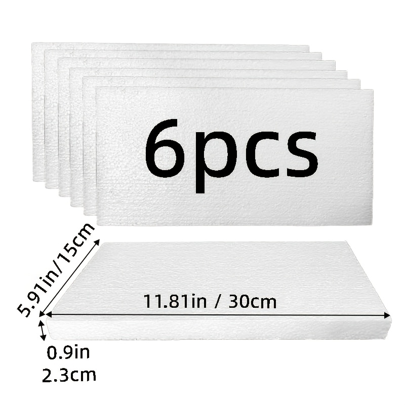 TEMU Set di 6 Blocchi Rettangolari in Polistirene, Forniture per Addestramento Modelli di Costruzione, Blocchi di Schiuma per Artigianato e ,