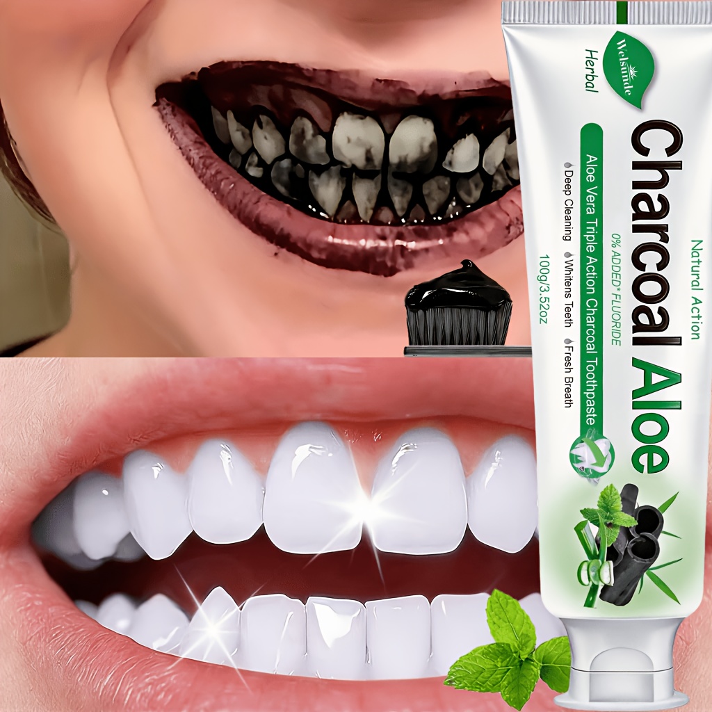 Natural Activated Charcoal Aloe Vera Triple Toothpaste