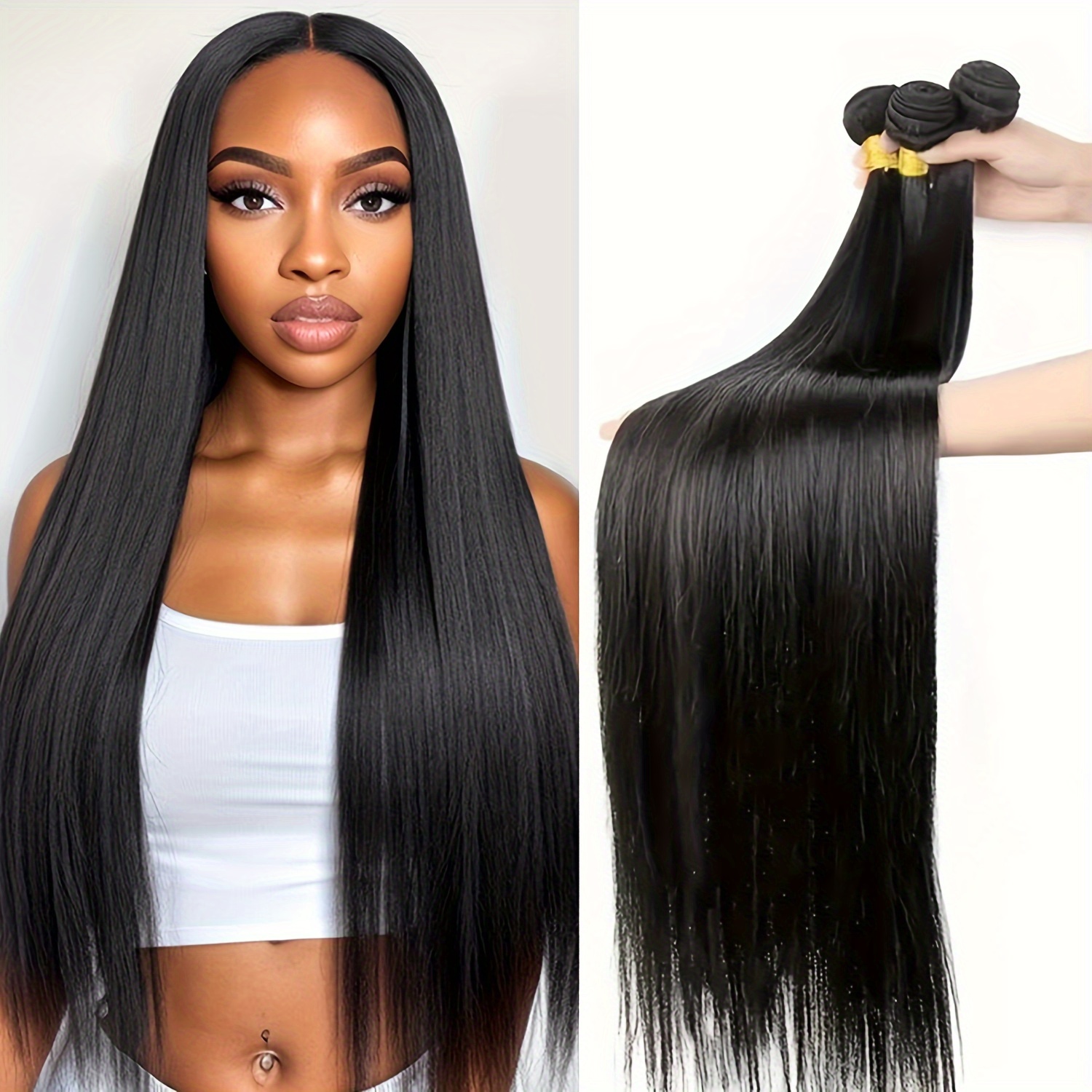 24” Straight Brazilian Human Hair Natural orders (dark)