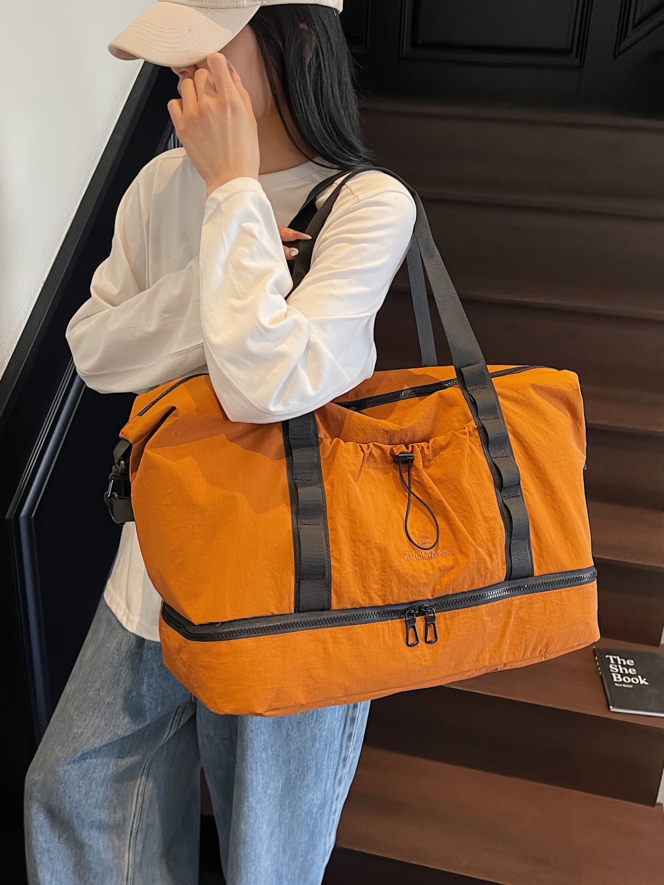Moqueta de Gran Capacidad - Maleta de Tela Oxford Resistente con Cierre Doble Cremallera, Compartimentos Espaciosos y Asas Laterales - Convertible en Mochila o Equipaje de Mano para Negocios, Vacaciones, Escuela - Bolso Unisex Beige, , Amarillo, Marrón, Rosa - Ideal para Parejas y Viajeros Frecuentes, Versátil como Equipaje de Cabina, Bolsa Moderna de Ocio, Compartimentos Estructurados
