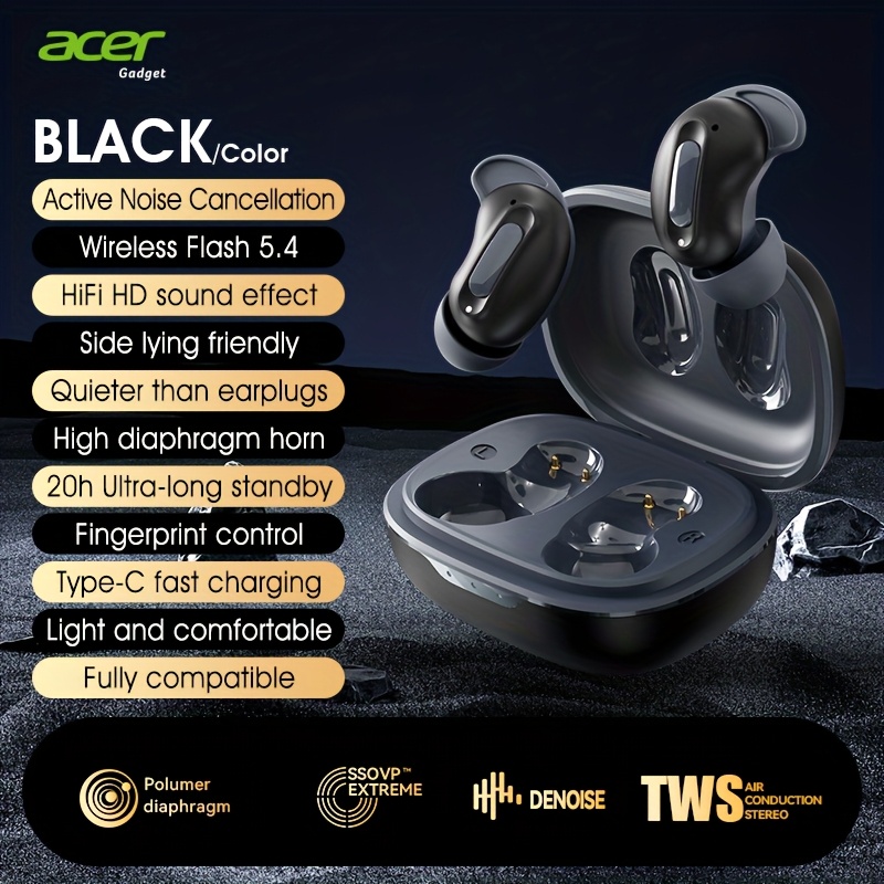 Image of Acer New Tws Wireless Headphones, Shocking , Hifi High-definition , Call Noise Reduction, Ultra-long , In-ear Sports Running, Low Latency For Gaming, , Lightweight Touch Control