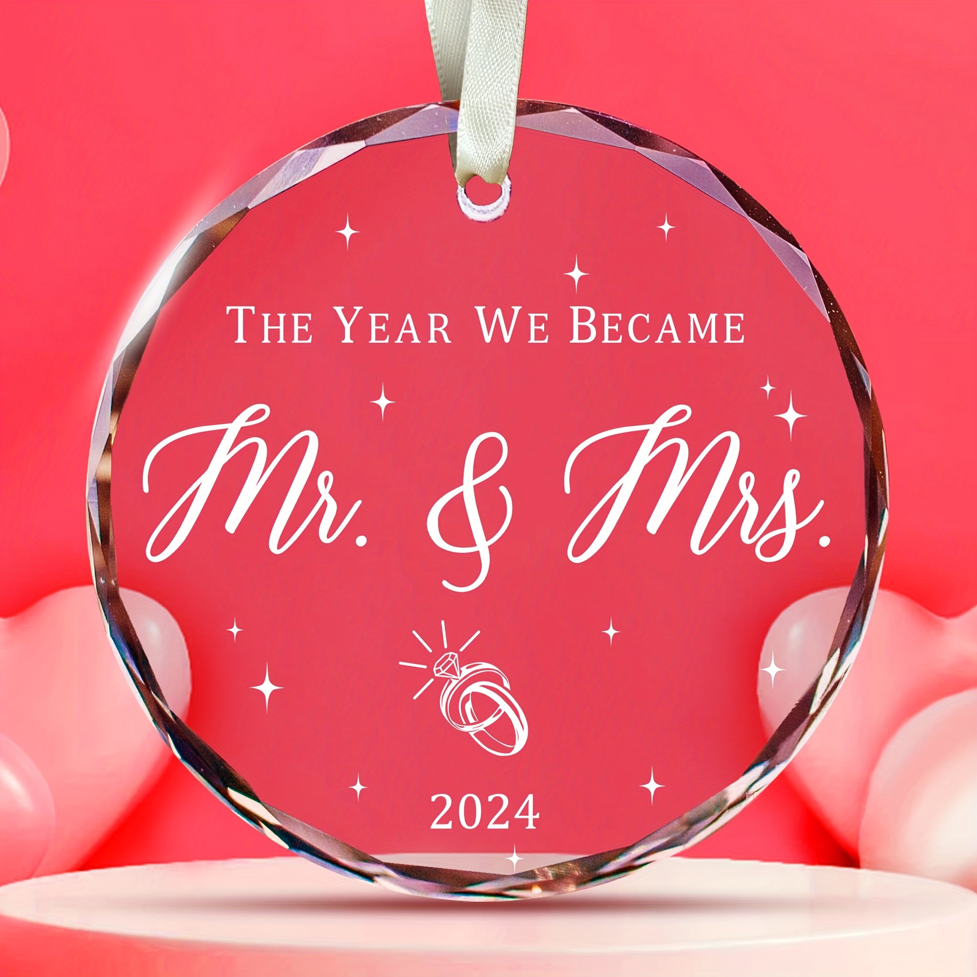 

Wedding Gifts - Mr And Mrs Gifts - Wedding Gifts For Couples 2024, Wedding Gifts For Couple, Wedding Gifts For Bride - Future Mr And Mrs Gifts - Bridal Shower Gifts - 1st Married Glass Ornament