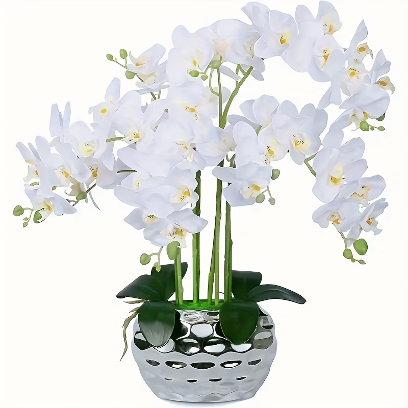 

1 Set Of Artificial Phalaenopsis Orchid Branches With Realistic Touch, Non-orchid Suitable For Home, Office, Wedding Decoration, White Artificial Flowers