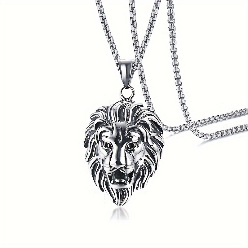 TEMU Stainless Steel Silvery Hip Hop Jewelry Pendant Necklace For Men