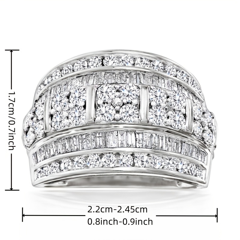 Women's Eternal Ring with Sparkling Cubic Zirconia Wide Face