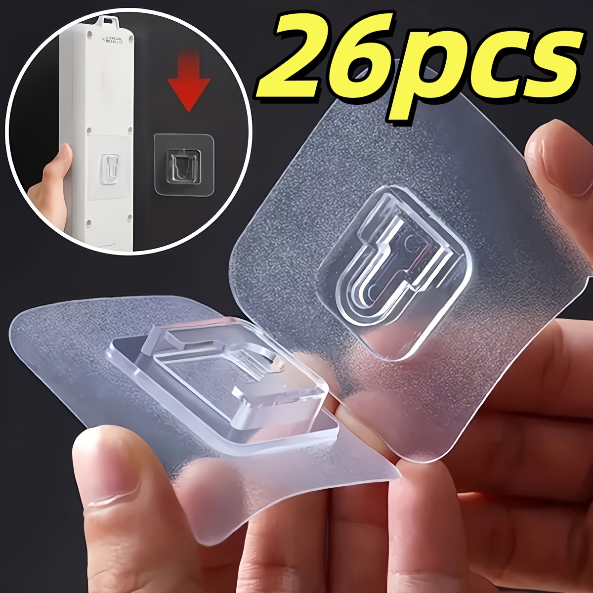 TEMU 26pcs - Utility Hooks - , , Plastic Brackets, Suitable For Routers, Outlets, Photo Frames, Remote Controls - Waterproof, For Kitchen, Bedroom,