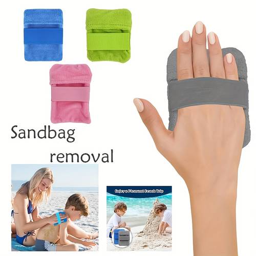 summer beach sand removal tools vacation beach sand bags outdoor sand cleaning gloves sand removal bags and brushes in