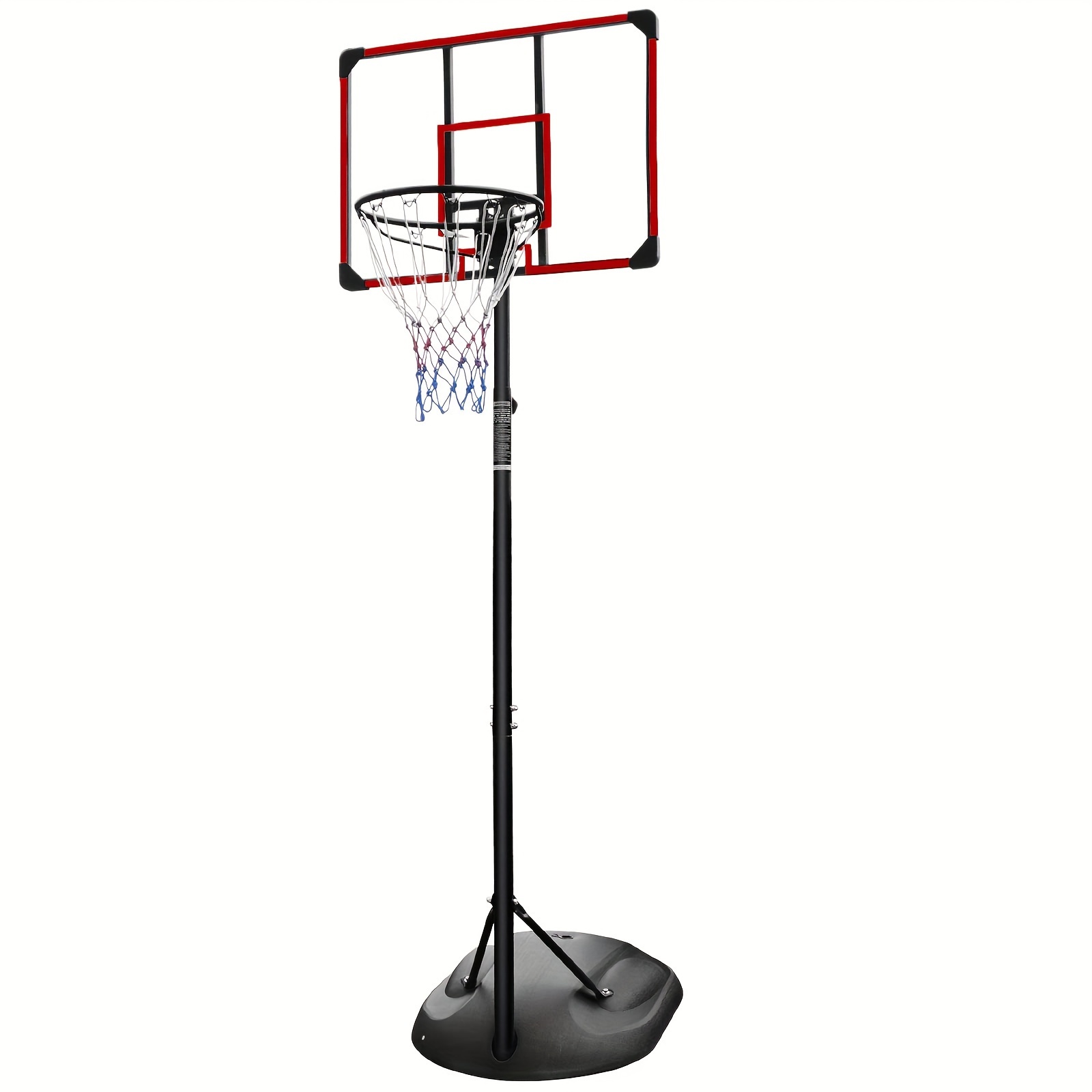 TEMU Height-adjustable Basketball Hoop 7.5ft - 9.2ft Portable Basketball Goals, 32 Inch Background With Wheels System, Portable Basketball Hoop,