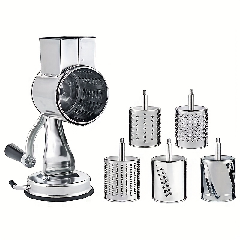 5-Head Stainless Steel Grinder Peanut Crusher Cheese Slicer with Suction Cup for Kneading and Grinding - Versatile Kitchen Tool for   Food Prep, Kitchen Grinder|Modern Kitchen Tool|Durable Kitchenware