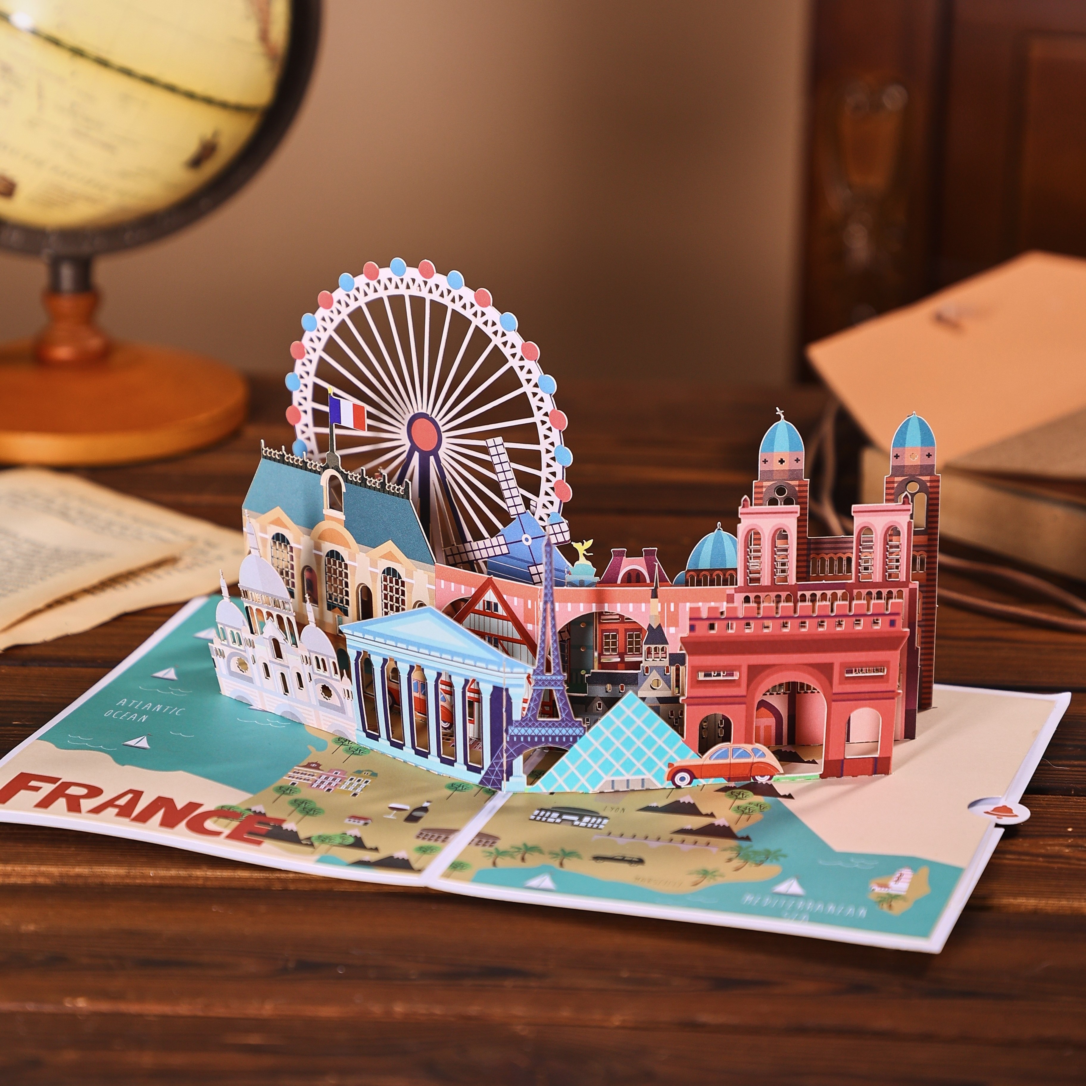 

Parisian Charm 3d Pop-up Greeting Card - Birthdays, Anniversaries, Day & More - Unique City , Ideal Gift For Anyone, 3d, Architecture, Thanksgiving, Christmas