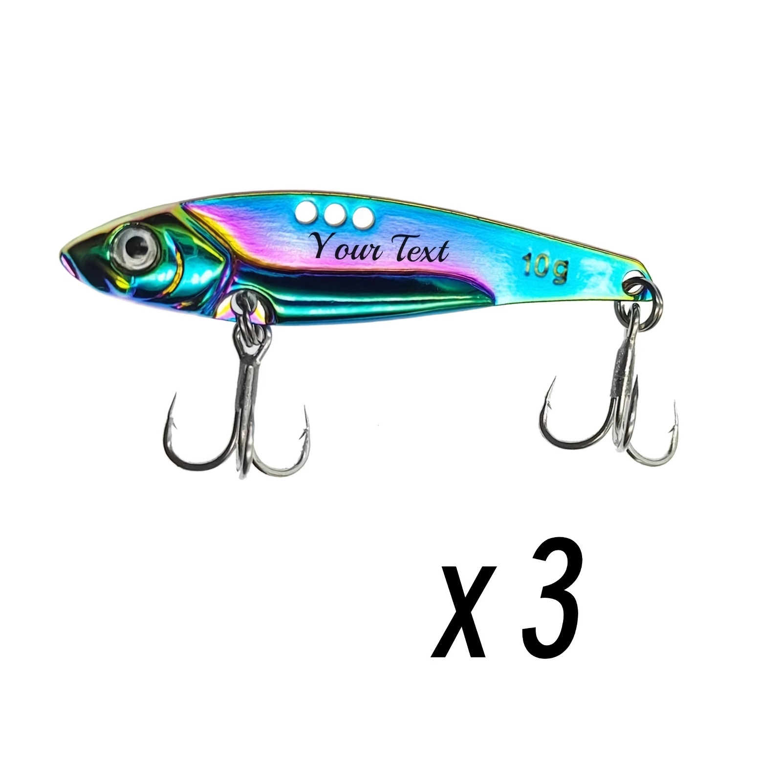TEMU Personalized Fishing Lure With Custom Name/text & Blood Hook - 3-speed Vibrating Fake Fish Baits Suitable For , Gift For Fishing Enthusiasts,
