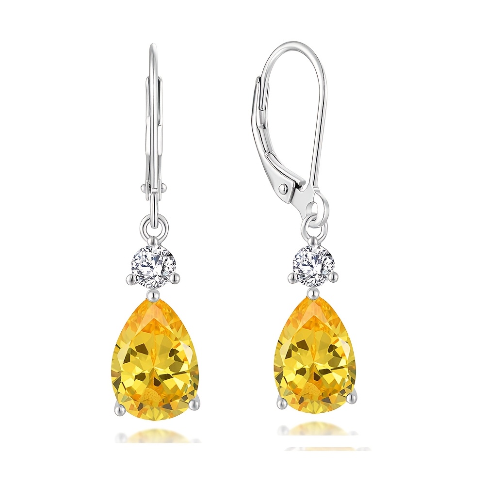 2pc Women's Stylish S925 Zirconia Stud Earrings with Ear Hooks