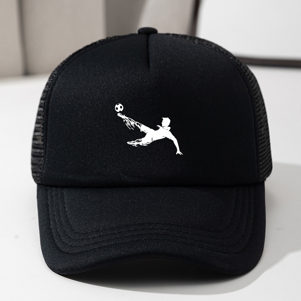 Image of Unisex ' Mesh Print Baseball Cap, Sunshade Breathable Fashion Trucker Hat For Boys And Girls