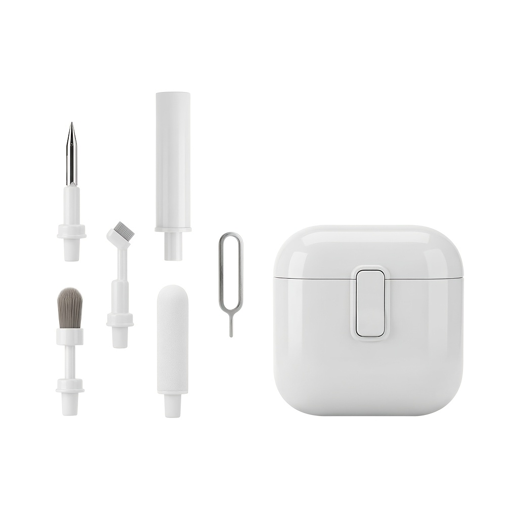 TEMU Multifunctional Detachable Cleaning Brush Kit, 4 Combinable And Switchable Assembly Styles, Portable Keyboard Earbud Cleaner For Airpods,