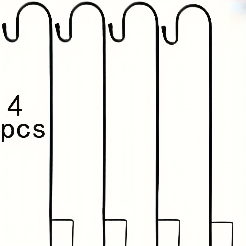 TEMU 4pcs Shepherd Hooks 100cm High Outdoor Garden, Used For Hanging, Bird Feeders, Lantern, Solar Lamp, Garden Pile And Wedding Decoration