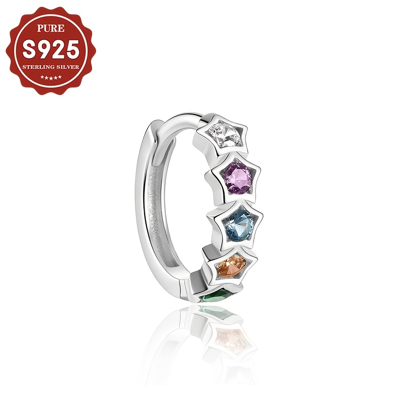 Women's Colorful Star Design S925 Silver Nose Stud