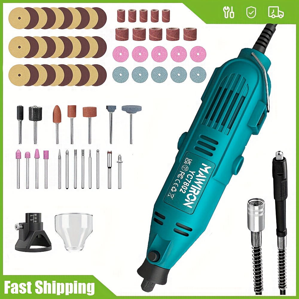 Mini Rotary Tool Kit, 200w Powerful Rotary Multi Tool With Variable Speed, Mini Grinder Set With 80pcs Accessories For Craft Projects And Diy, Engraving, Cutting, Sanding, Polishing