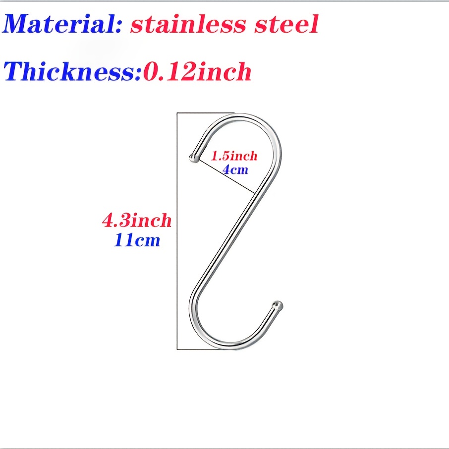 TEMU 10pcs Stainless Steel Hooks, Heavy-duty Metal Hooks, Kitchen, Bathroom, Bedroom And Office Hooks, Kitchen, Office, Bathroom And Bedroom Hooks,