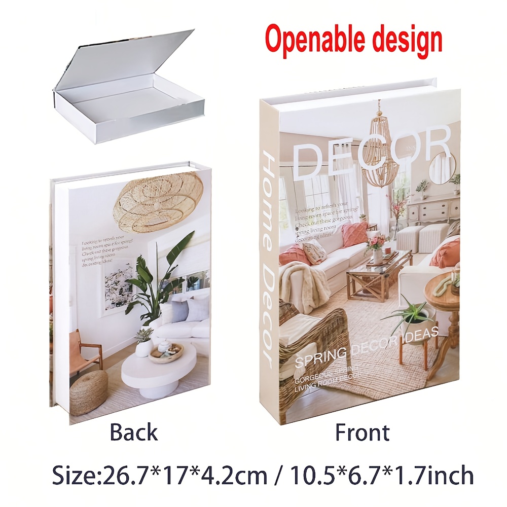 A Decorative Open Magnetic Storage Box, Rectangular Like A Book, Made From Artistic Paper. It Serves Multiple Purposes, Of Holding Remote Controls And Keys, Is Waterproof, And Features A Closure