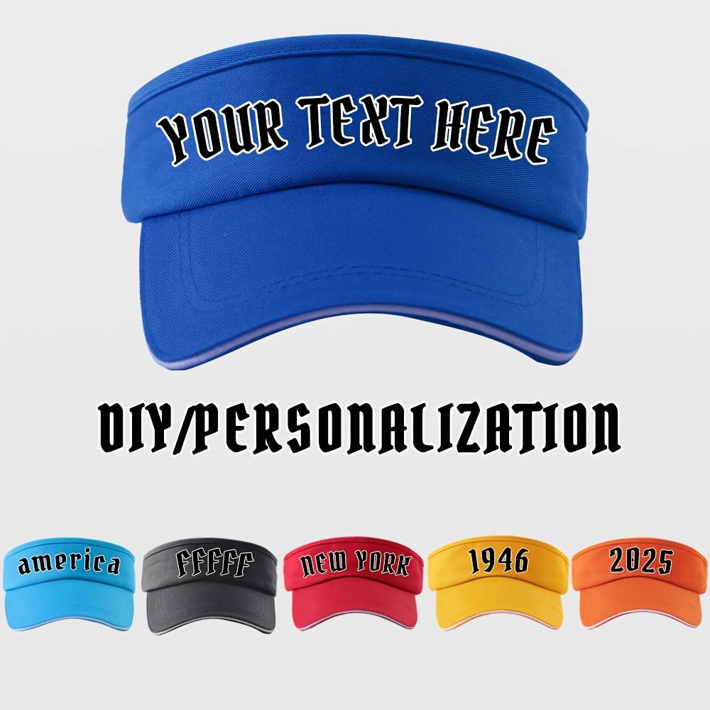 

Customizable Sun Visor Hat - Adjustable, Lightweight For Golf & Tennis, Machine Washable