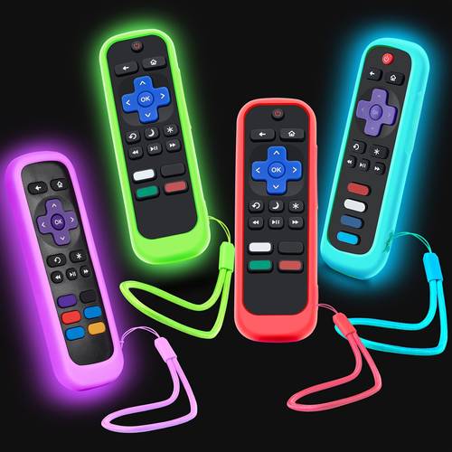 case for remote cover for hisense tcl for tv streaming universal replacement controller silicone sleeve skin glow in the dark red and black not glow