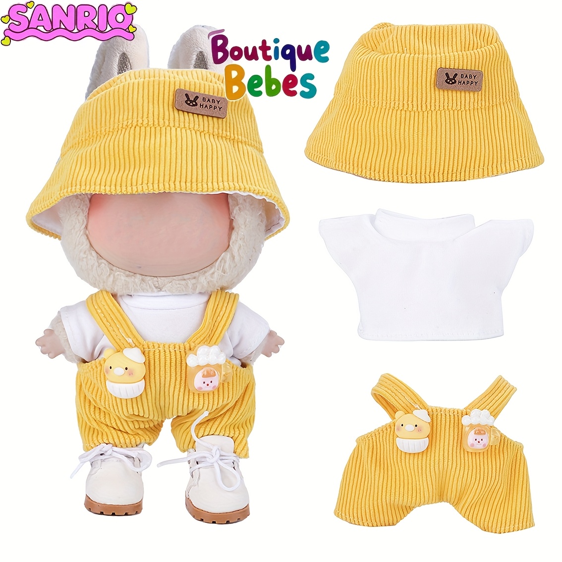 Set De Ropa Para Muñecas De 5 Piezas – Naranja Y Rosa – Para Muñecas De 35 A 43 Cm – Incluye Sudadera, Camiseta, Pantalón, Zapatos Y Percha