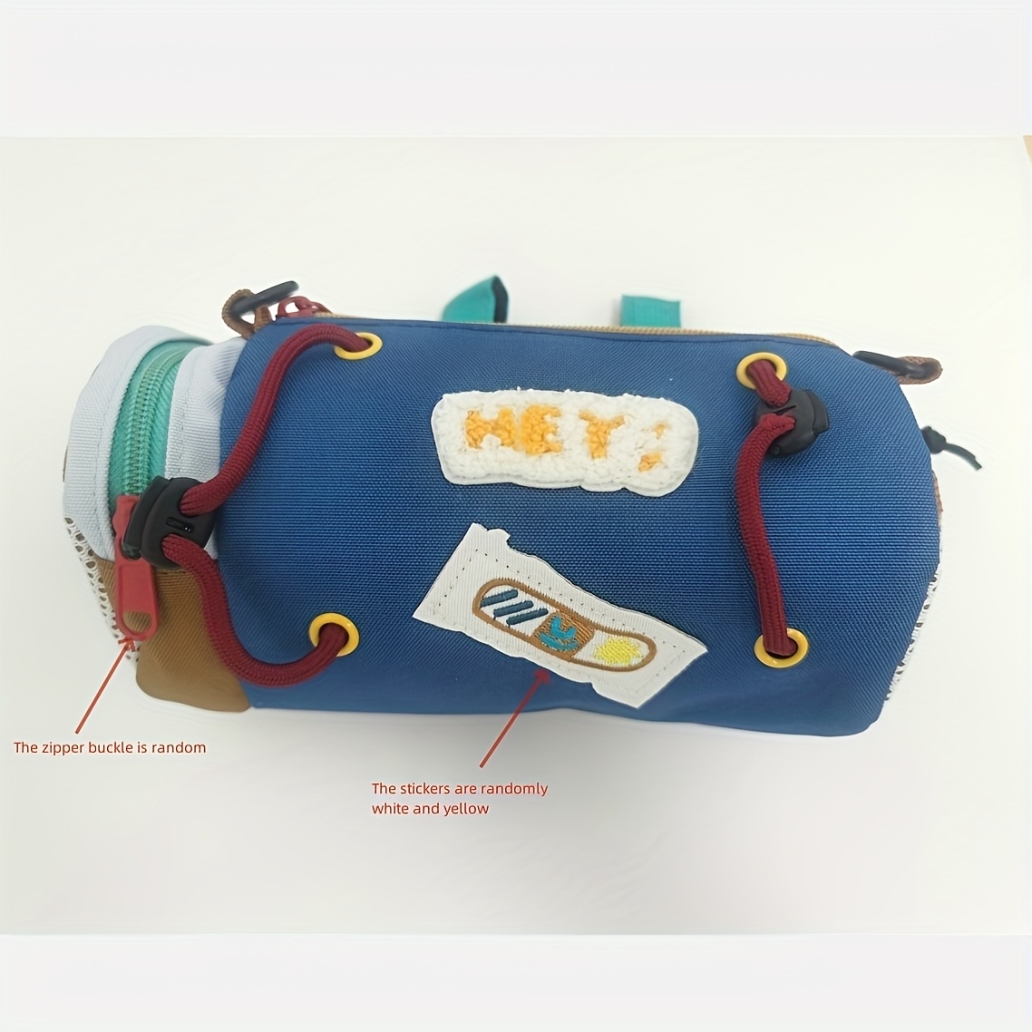 E-shop Horizontale Lenker-Tasche für Fahrrad/Motorrad, niedlicher Umhänge-Schlingen-Rucksack, große Aufbewahrungstasche für Ausflüge, Aufkleber
