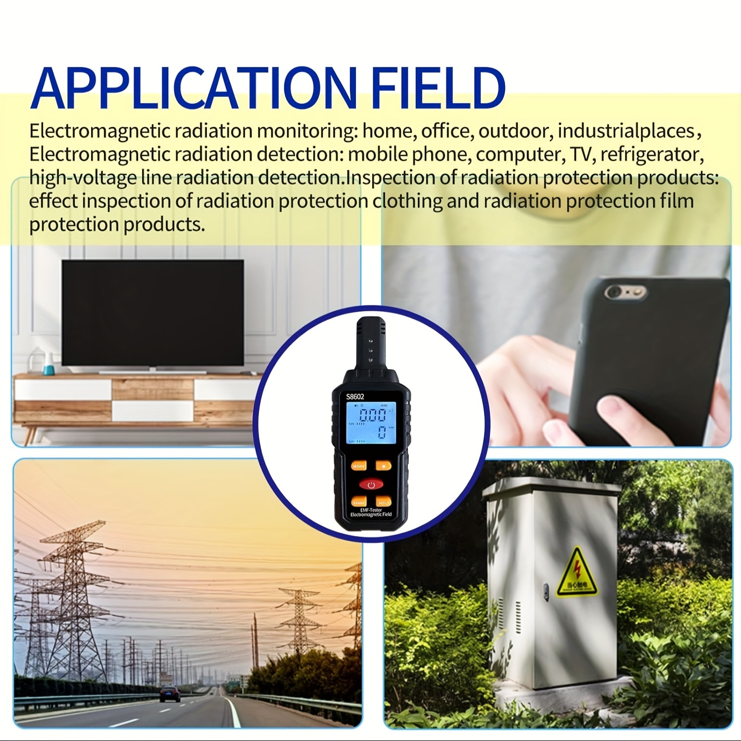 electromagnetic radiation detector:  , magnetic field, and radiation tester (battery not included) Product details 1