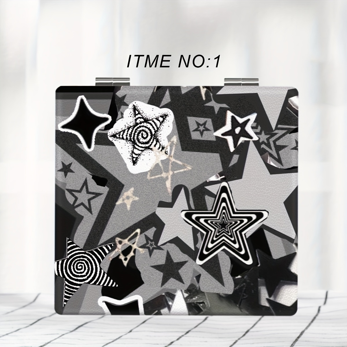 TEMU Personality Makeup Mirror Convenient Folding Small Mirror Mini Handheld Makeup Mirror Daily Festival, Birthday, Christmas, New Year,