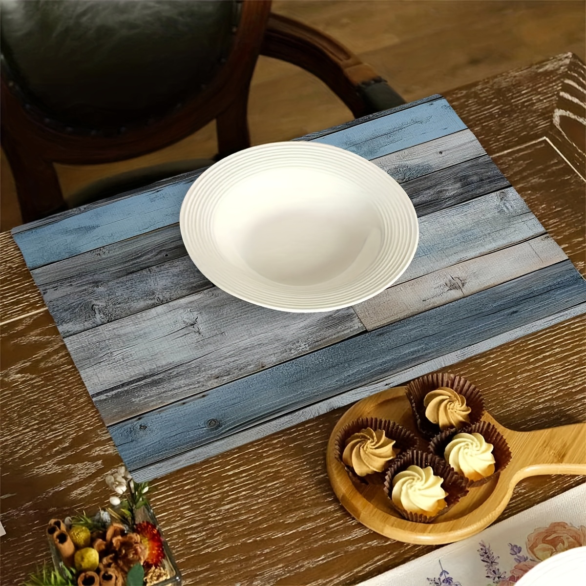 4er Set Rustikale Holzoptik Tischsets Für Esstisch Und Garten_voghion.com