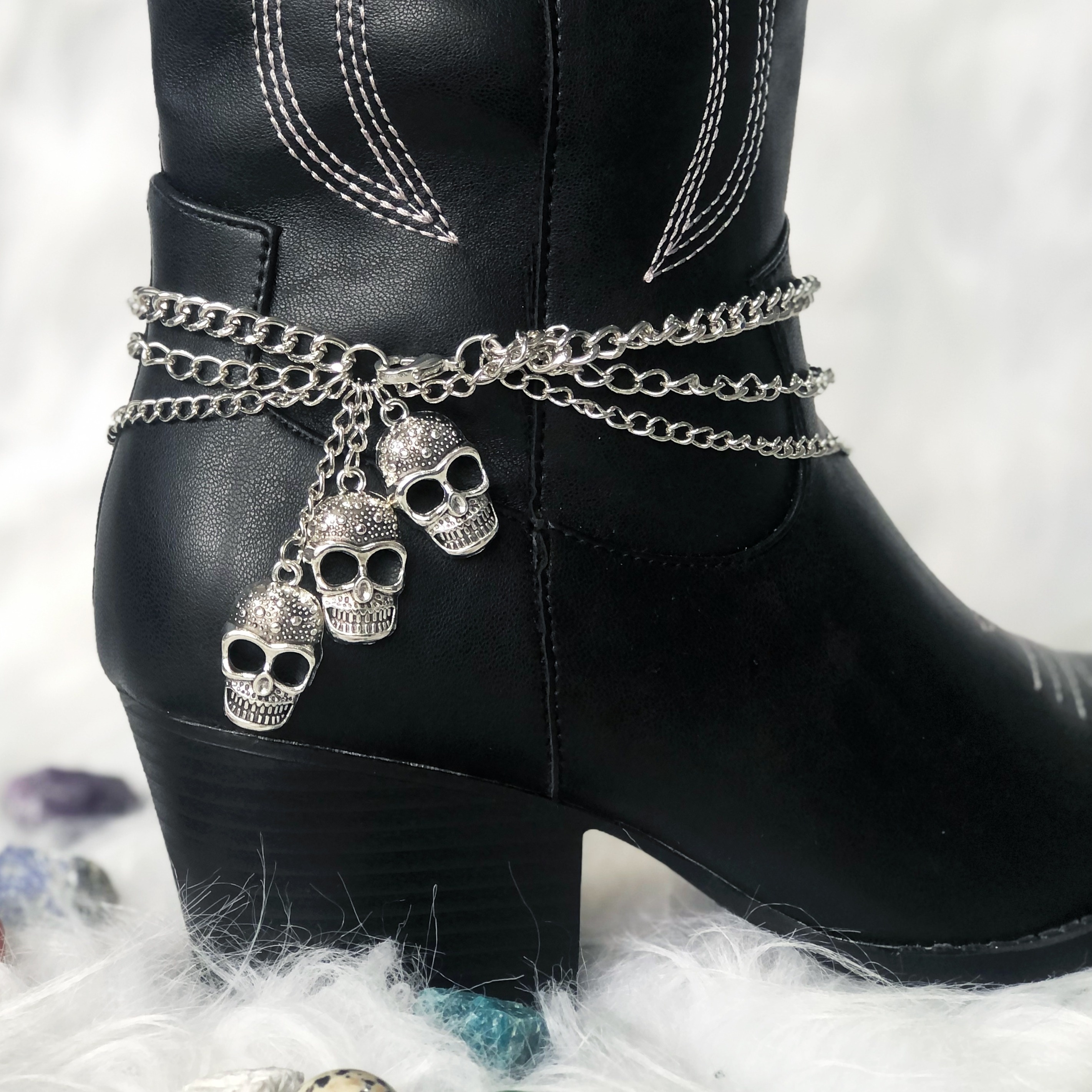 

Skull Chain For Boots - Gothic Punk , Diy Shoe Accessory