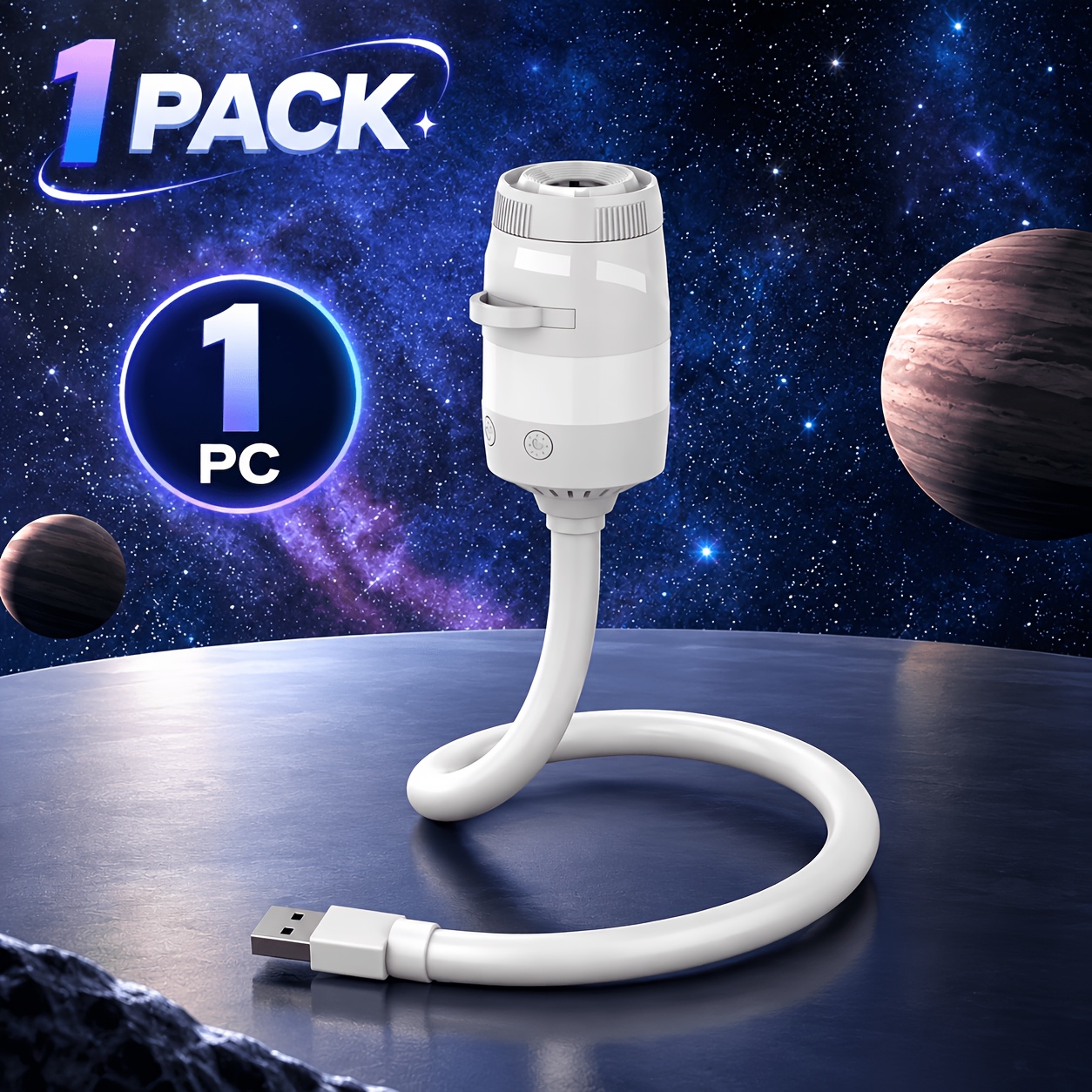 TEMU 2-in-1 Verbesserter USB Projektor Schreibtischleuchte, 13 HD Szenen, 7 Farbwechsel und 3 Helligkeitsstufen, Ozeanwelle Sternenhimmel Projektor,
