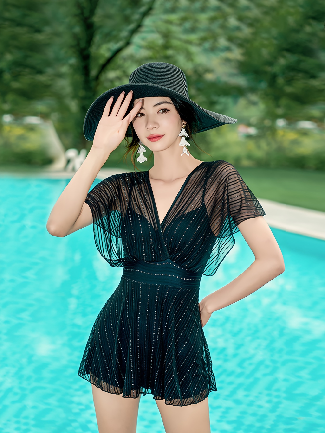 maillot bain pièce noir taille cache ventre femmes Temu Canada