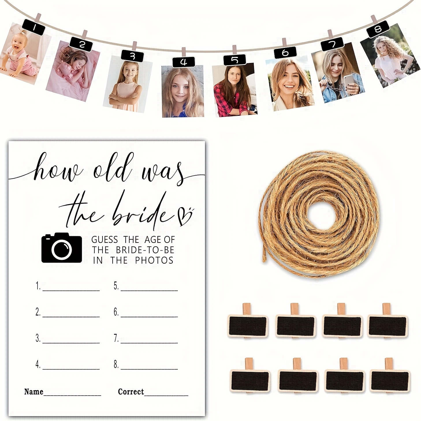 

Fun Bridal Shower Game Cards - 'how Old Was The Bride' - Perfect For Bachelorette & Engagement Parties, Set Of 30