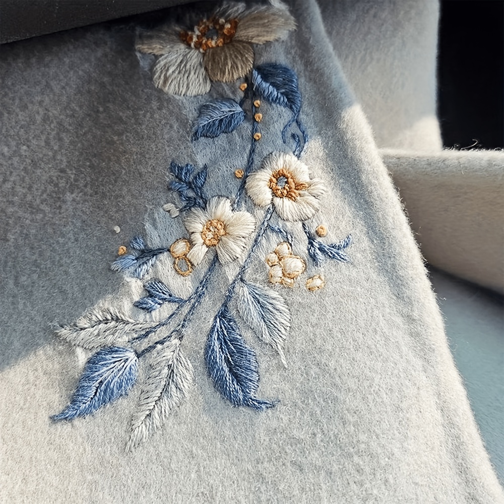 4pcs Water-Soluble Floral Embroidery DIY Kit