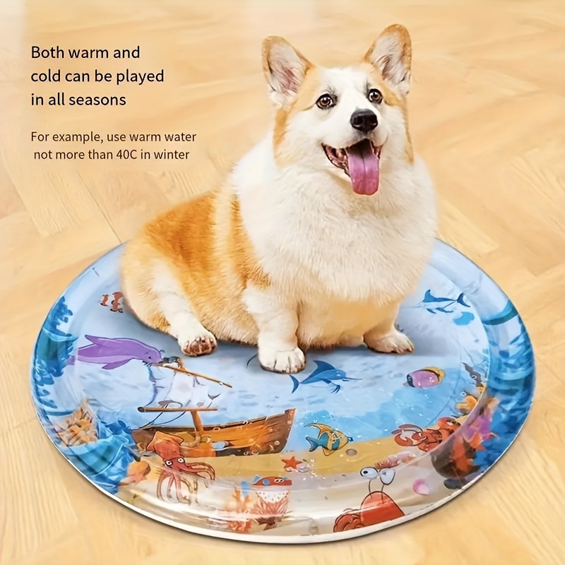 

Interactive Cartoon Animal Water-filled Pet Cooling Mat - Non-toxic, Round Plastic Dog & Cat Bed Pad For All Seasons, Suitable For Small To Large Breeds