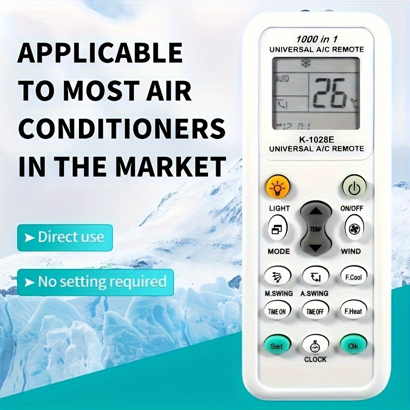 Mando a distancia universal para aire acondicionado - Compatible con múltiples marcas y modelos - Control fácil de la temperatura y ahorro de energía