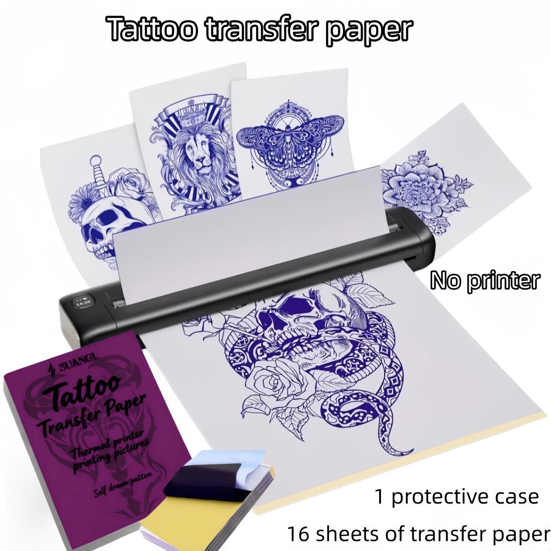 TEMU Papier de transfert pour tatouage professionnel format A4, papier calque de transfert pour pochoir de tatouage, papier de calque de traçage pour