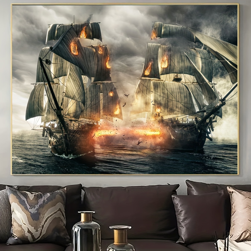 

1pc Sea Painting - , 31.49*47.24in, , Decor For And , No Needed, Of , For Decoration / Art And Transportation, Suitable For Art