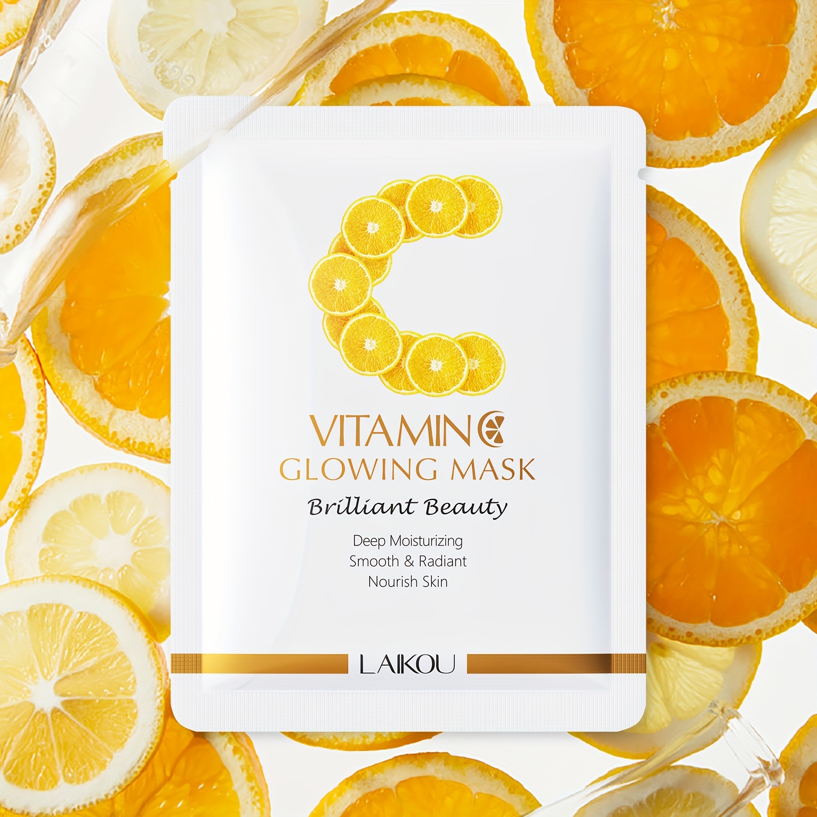 20 komada Vitamin C Sheet Face Mask - Hidratantna maska za lice za sve tipove kože, poklon za vo, Novu godinu, rođendan i Majčin dan