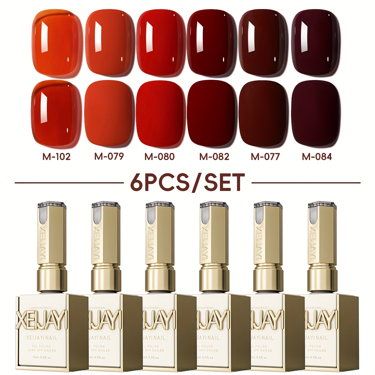 Image of 6 Colors 15ml New Popular Nail Gel Semi-permanent Nail Art Soaking Led Nail Salon Nail Salon Gel