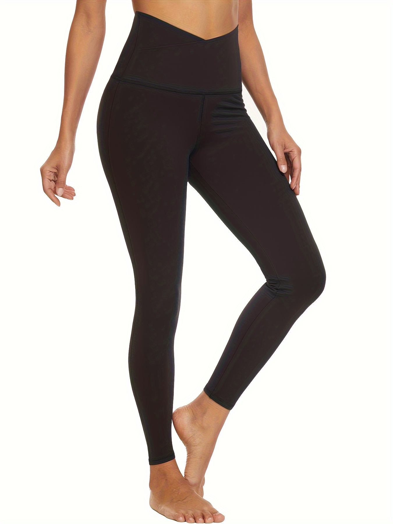Girls V Cross Waisted Yoga Pants UPF 50+ Buttery Soft Leggings with Pockets  Youth Althletic Dance Running Tight Joggers 8+