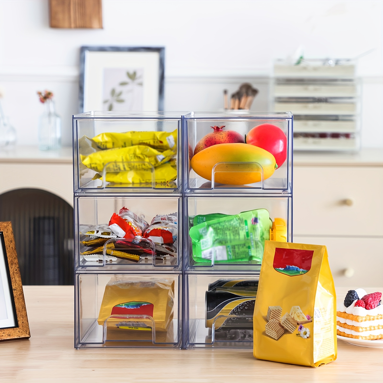   6pcs 12pcs 7 4in acrylic jewelry storage drawers clear stackable organizer boxes jewelry display bins storage for necklaces rings accessories makeups Product details 7