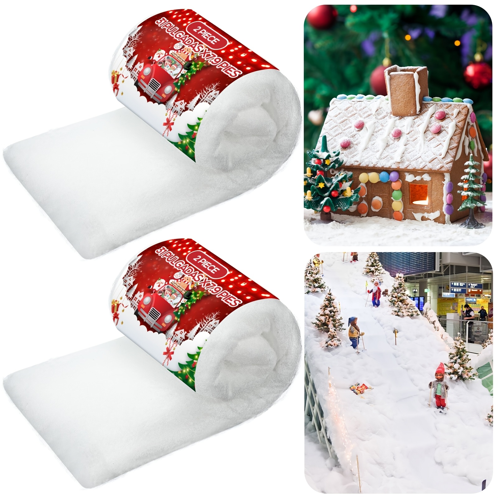 

Large Christmas Fake Snow Blanket White Glitter Artificial Snow Roll Snow Sheet Decorations For Christmas Tree Decor Table Centerpieces(2pcs, 31 Inch X 7.9 Feet)