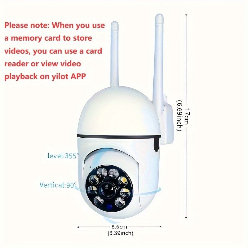 1pc Hd 1080p Cámara Seguridad Inalámbrica Wi fi Cámara Ip - Temu