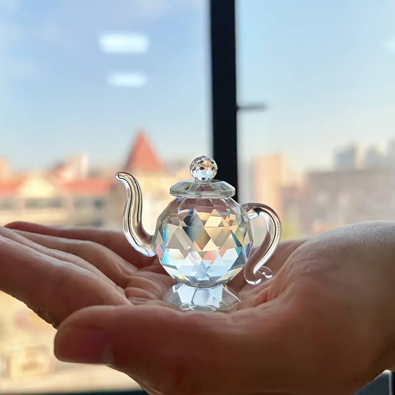 

Crystal Teapot Suncatcher Ornament, 1 Piece Glass Statue, Room Decor, Art, Office Decoration, Gift For Christmas, , And More Holidays