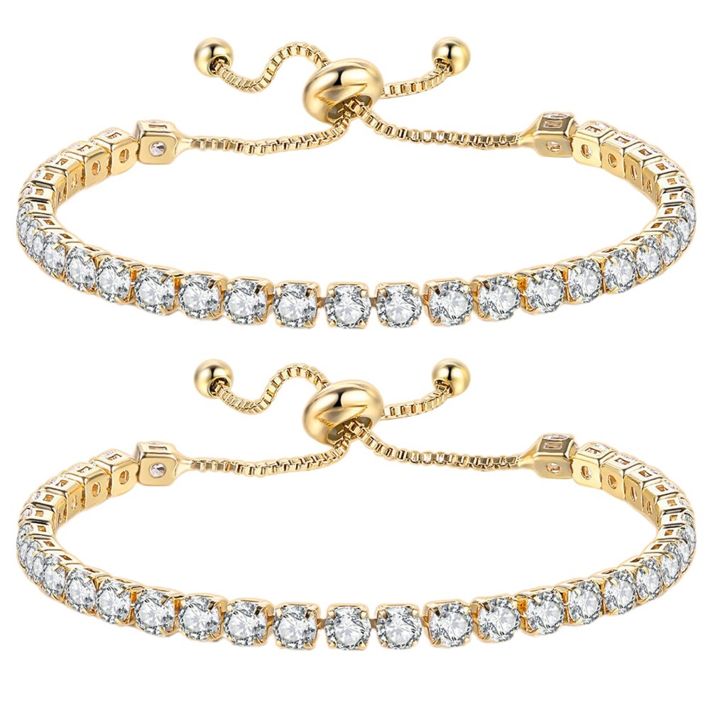 Image of Women's With Zirconia: A 5mm Wide Stainless Steel Adjustable Bracelet, Perfect As A Gift For And Women