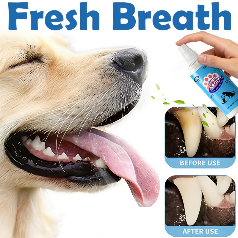 Image of Faelute Pet Teeth Cleaner Removes Stains, Yellowing, And Bad Breath Pet Mouths Cleans Pet Teeth Refreshes Pet Oral For Eliminating Bad Breath And Controlling Tartar